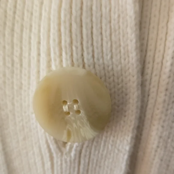 J. Jill Women's Small Cream Button Front Pocket Work Casual Cotton Cardigan - Picture 4 of 14